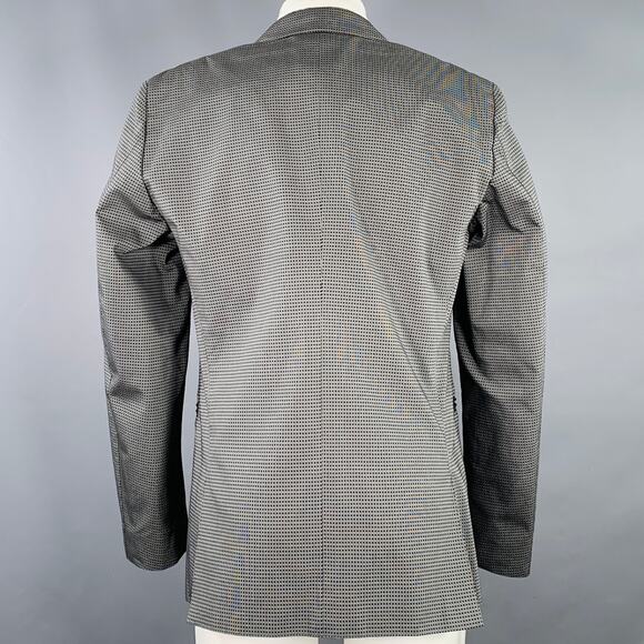 CALVIN KLEIN COLLECTION Size 38 Grey Black Squares Rayon Blend Sport Coat - Picture 4 of 11
